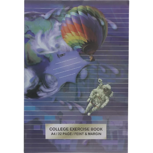 A4 Feint & Margin College Exercise Book 32 Pages