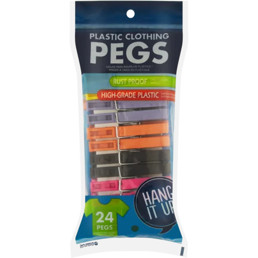 Hang It Up! Plastic Clothing Pegs 24-Pack
