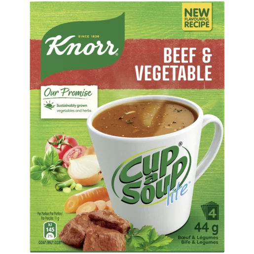 Knorr Cup-a-Soup Lite Beef & Vegetable Instant Soup 4 x 11g