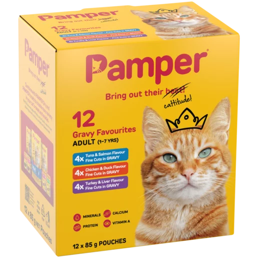 Pamper Gravy Favourites Cat Food 12 x 85g