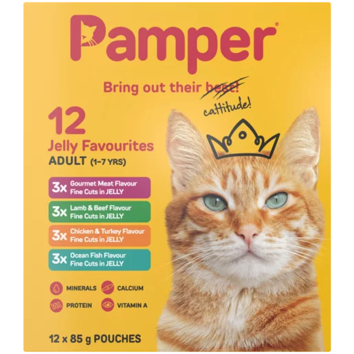 Pamper Fine Cuts Assorted Jelly Favourites Cat Food 12 x 85g
