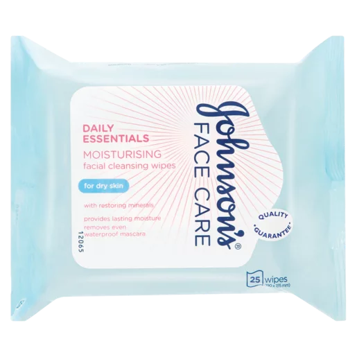 Johnson’s Daily Essentials Moisturising Facial Cleansing Wipes 25 Pack