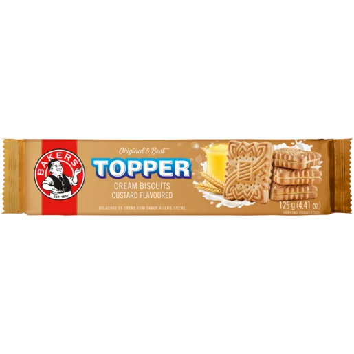 Bakers Topper Custard Flavoured Cream Biscuit 125g