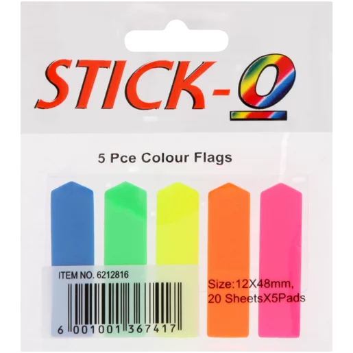 Stick-O Multicoloured Page Flags 5 Pack