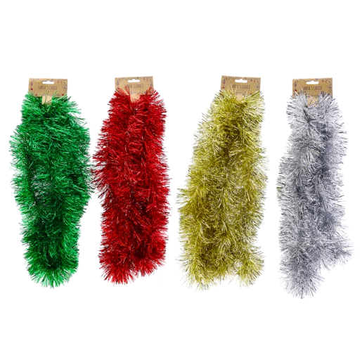 Santa’s Choice Christmas Tinsel 10cm x 4ply x 2m (Colour May Vary)