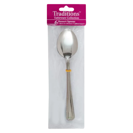 Traditions Christmas Wrap Dessert Spoon Set 6 Piece