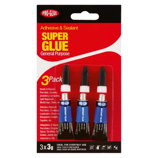 Pro-Glue Super Glue Tubes 3g 3-Pack