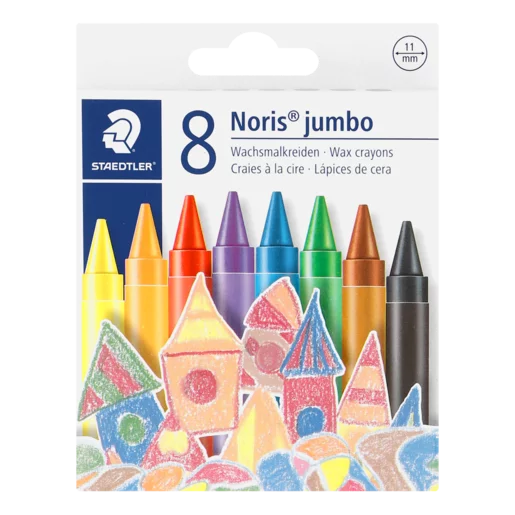 Staedtler Noris Jumbo Multicoloured Wax Crayon Set 8-Piece
