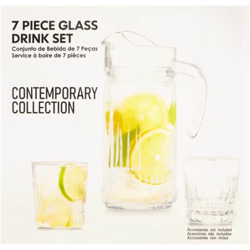 Home Discovery Contemporary Collection Glass Drink Set 7 Piece