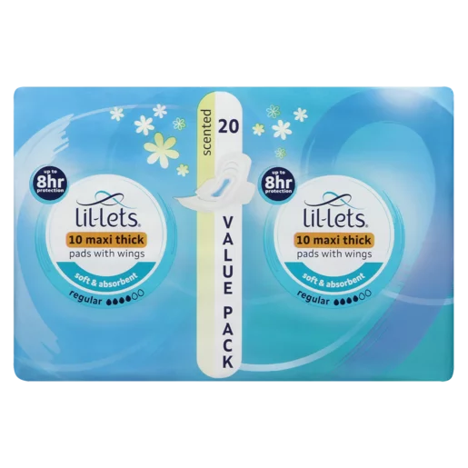 Lil-Lets Scented Regular Winged Maxi Thick Pads 20 Pack