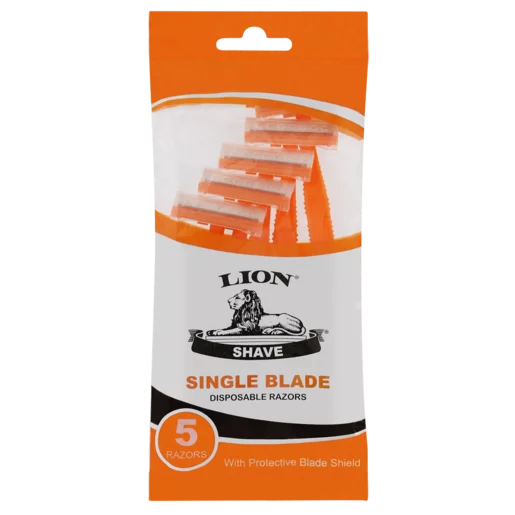 Lion Single Blade Disposable Razors 5 Pack