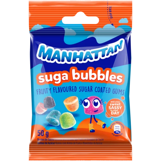 Manhattan Fruity Flavoured Suga Bubbles 50g