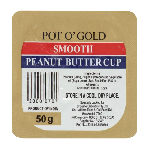 Pot O’ Gold Smooth Peanut Butter Cup 50g