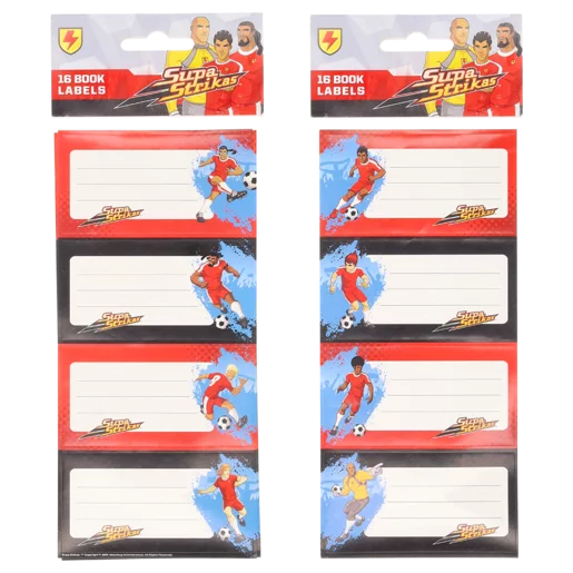 Supa Strikas Book Labels 16 Piece (Design May Vary)