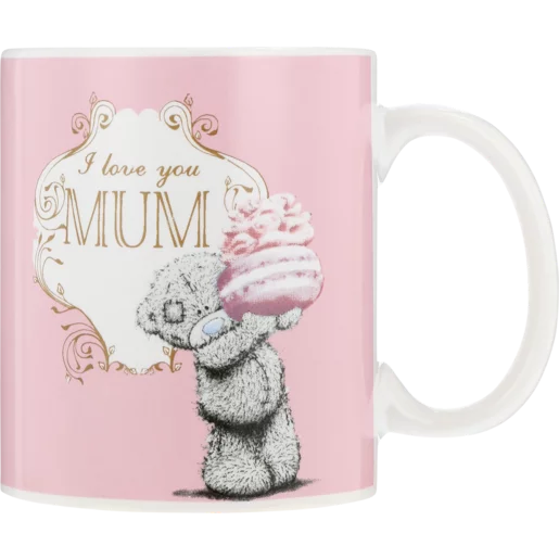 Pink I Love You Mum Teddy Bear Coffee Mug
