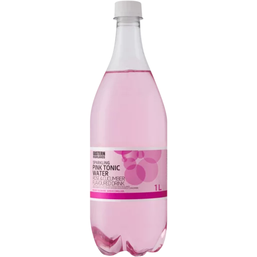Eastern Highlands Rose & Cucumber Flavoured Sparkling Pink Tonic Water Bottle 1L