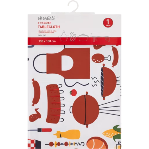 Essentials PVC 6-8 Seater Table Cloth 130 x 180cm (Design May Vary)