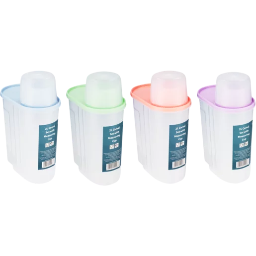 Cereal Container With Measuring Cup 2L (Colour May Vary)