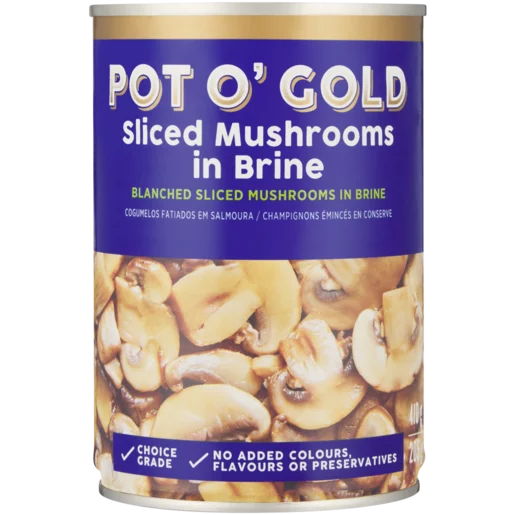 Pot O' Gold Sliced Mushrooms In Brine 410g