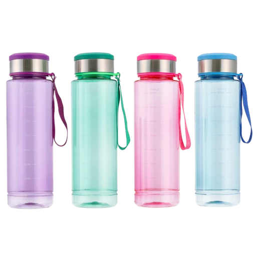 Bottle with Strap Stainless Steel Lid 1L (Colour May Vary)