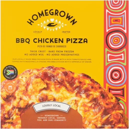 Homegrown Frozen BBQ Chicken Pizza 355g