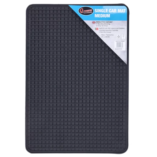 Q Premium Medium Black Car Mat 51cm x 34cm