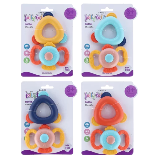 Jolly Tots Twin Pack Rattle 2 Pack 3 Months + (Colour May Vary)