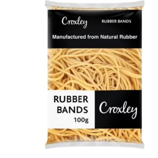 Croxley Brown Rubber Bands 100g