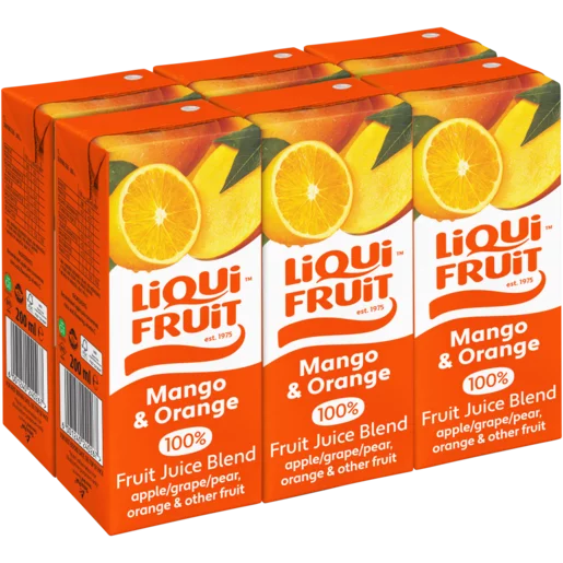 Liqui Fruit Mango & Orange 100% Fruit Juice Blend 6 x 200ml