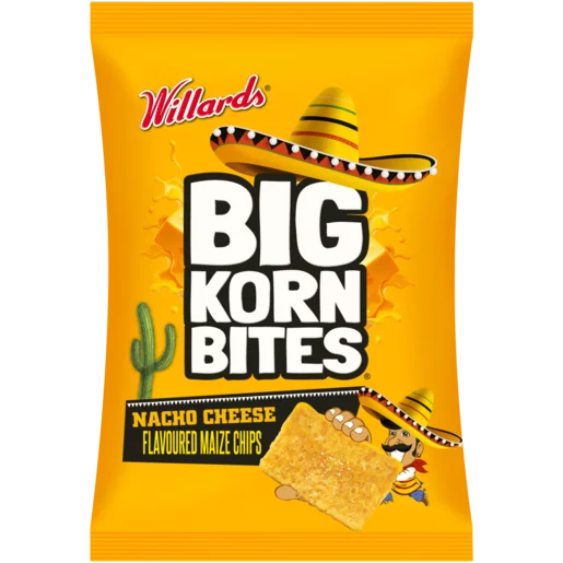 Big Korn Bites Nacho Cheese Flavoured Maize Chips 120g