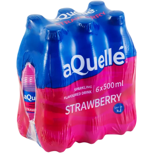 aQuellé Strawberry Flavoured Sparkling Drinks 6 x 500ml