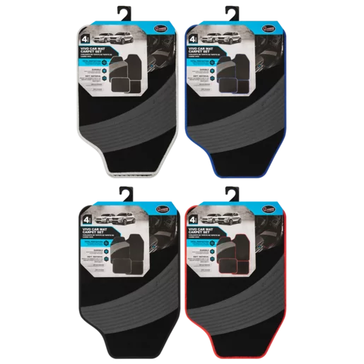 Q Premium Vivo Car Mat Carpet Set 4 Piece (Colour May Vary)