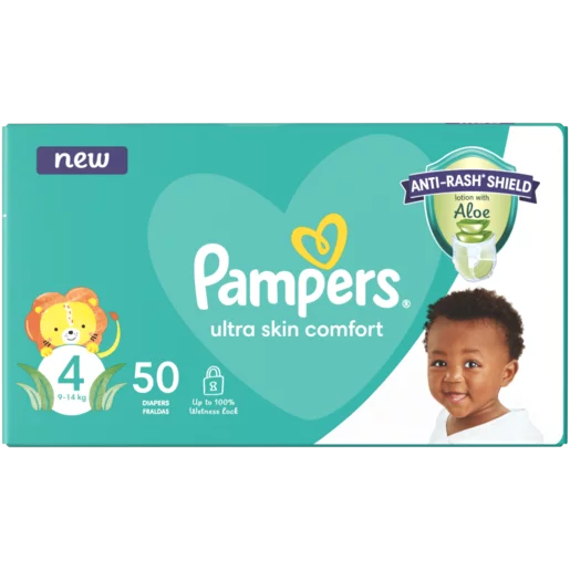 Pampers Size 4 9-14kg Disposable Nappies 50 Pack