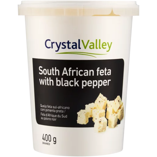 Crystal Valley South African Feta with Black Pepper 400g