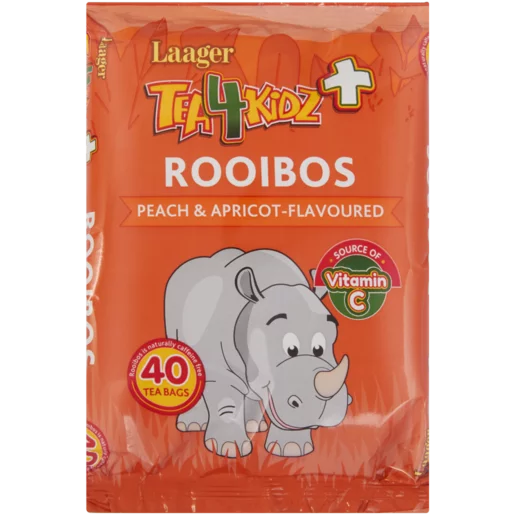 Laager Tea4kids+ Peach & Apricot Flavoured Rooibos Tea Bags 40 Pack