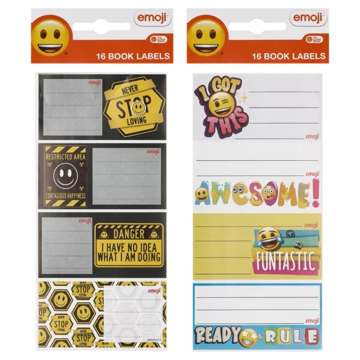 Emoji Book Labels 16-Pack (Design May Vary)