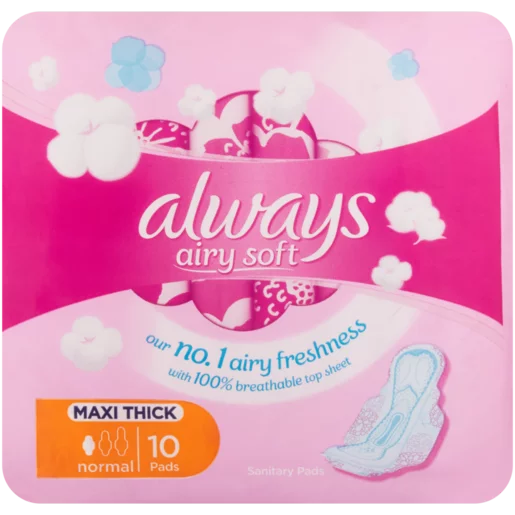 Always Airy Soft Normal Maxi Thick Sanitary Pads 10 Pack