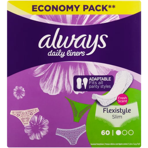 Always Slim Flexistyle Scented Pantyliners 60 Pack