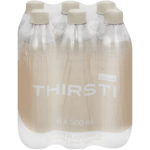 Thirsti Litchi Flavoured Sparkling Drinks 6 x 500ml