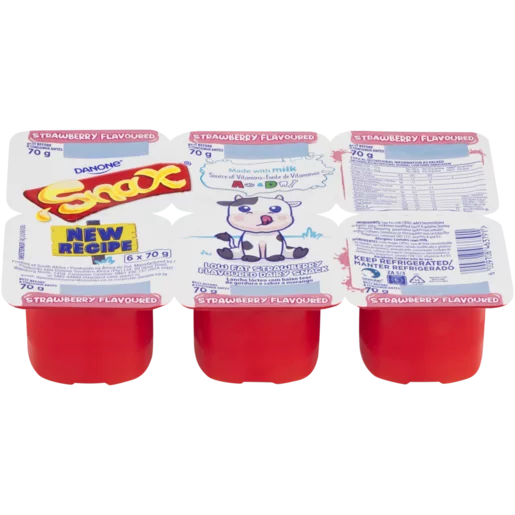 Danone Snax Strawberry Flavoured Low Fat Dairy Snack 6 x 70g