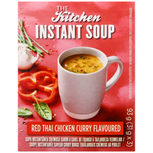 The Kitchen Red Thai Chicken Curry Flavoured Instant Soup 3 Pack 93g