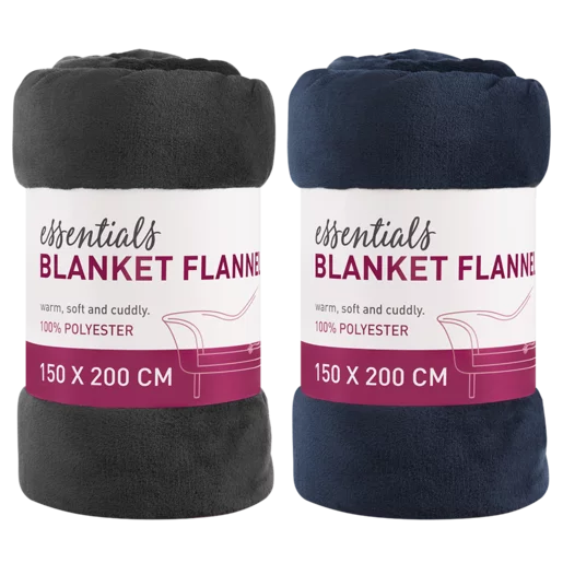 Essentials Fleece Blankets 150 x 200cm (Colour May Vary)