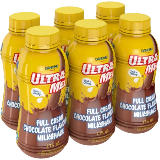 Danone UltraMel Chocolate Flavoured Full Cream Milkshake 6 x 275ml