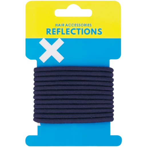 Reflections Navy Elastic Hair Bands 12 Pack
