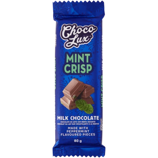 Choco Lux Mint Crisp Milk Chocolate Slab 80g