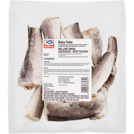 Sea Harvest Frozen Baby Hake 800g