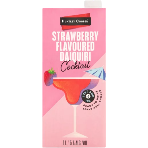 Huntley Cooper Strawberry Flavoured Daiquiri Cocktail Carton 1L