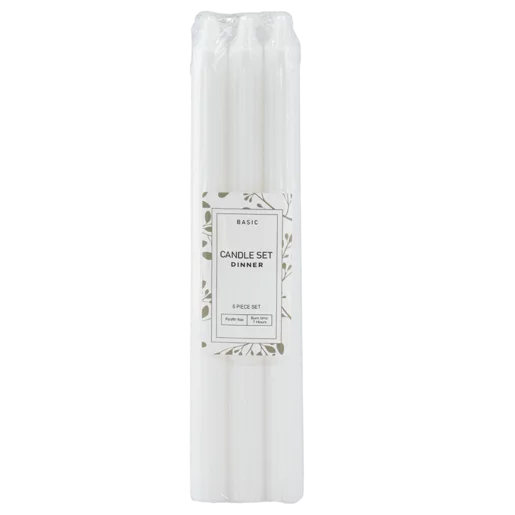 Dinner Candles White 6 Pack