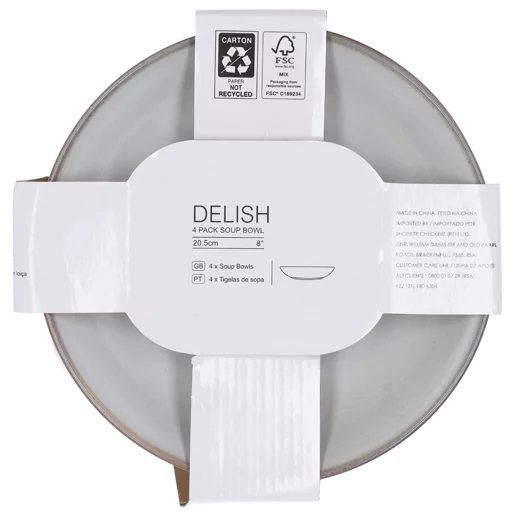 Delish Soup Bowl 4 Pack 20.5cm