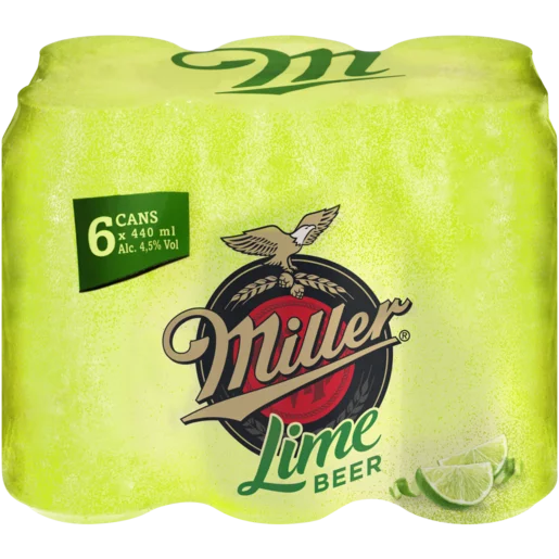Miller Lime Beer Cans 6 x 440ml